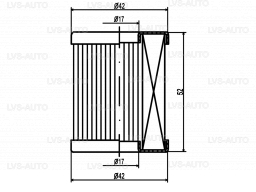 Вкладиш фільтру газу Lovato поліестер із сіткою SF 3718-2 (FWI-281-1-Z) (CI-281-1)